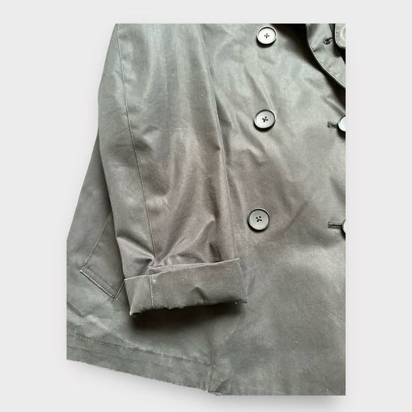 Everlane Short Swing Trench Coat Black Double Breasted Button Front Size M - Picture 9 of 11